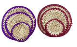 Beautifully woven round table coasters - set of 3